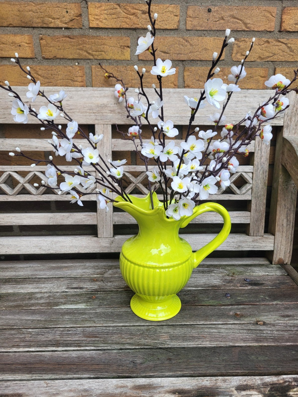 7 stuks kunstbloemen 54 cm hoog, Huis en Inrichting, Woonaccessoires | Vazen, Kunststof, Wit, Ophalen of Verzenden, Zo goed als nieuw