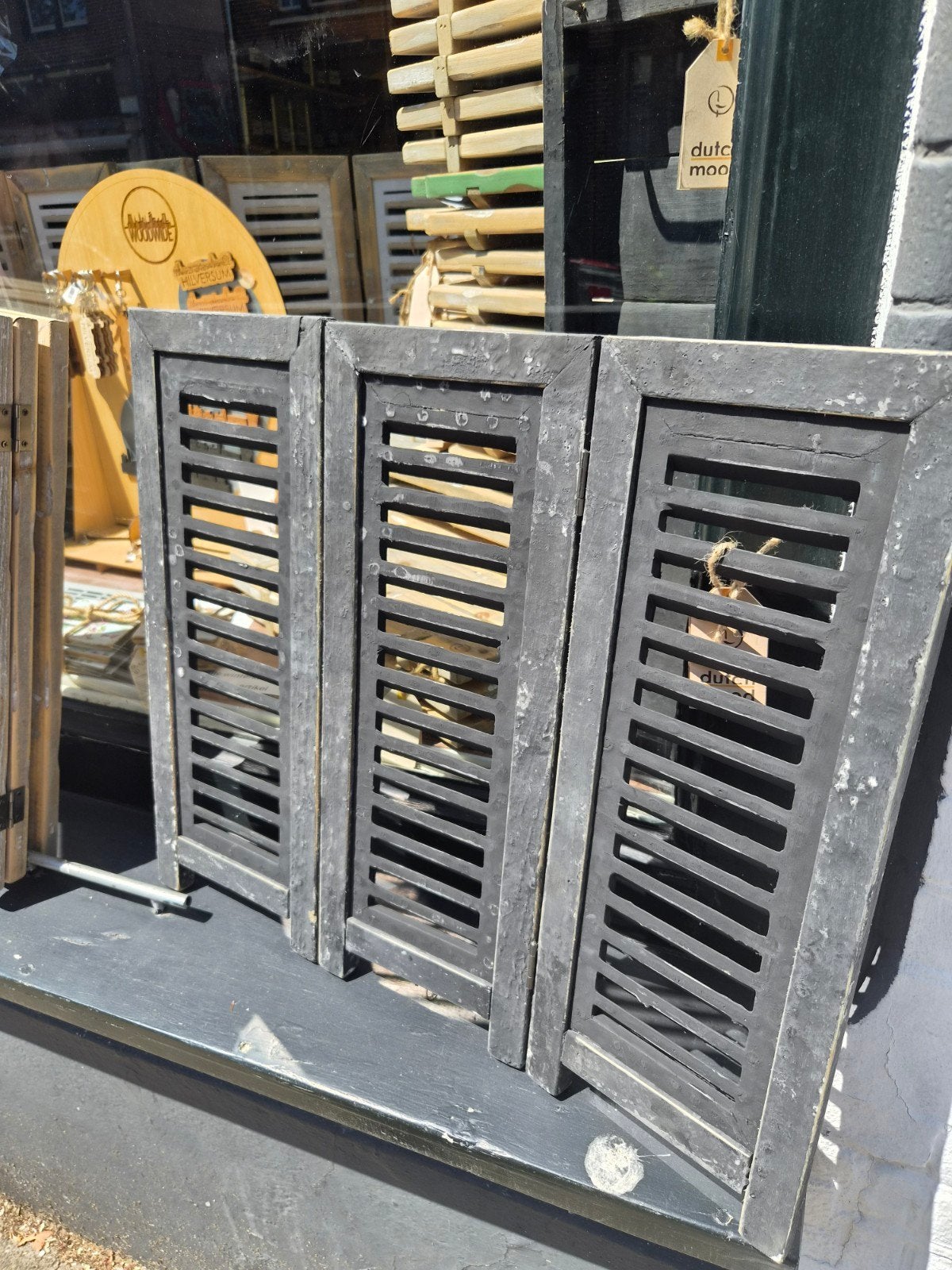 Houten raamscherm voor vensterbank 50x60x2 cm, Gebruikt, Zwart, Hout, Ophalen of Verzenden