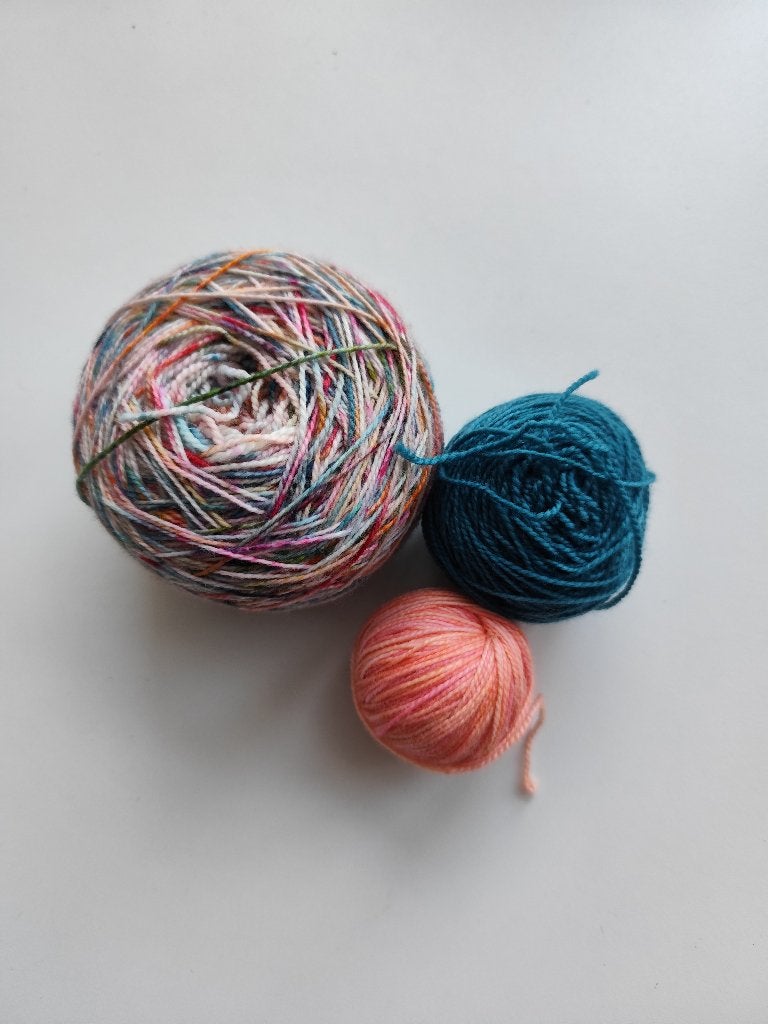 T.k. handgeverfd merino sokkengaren set met 2 mini's, Ophalen of Verzenden, Nieuw, Breien of Haken, Wol of Garen