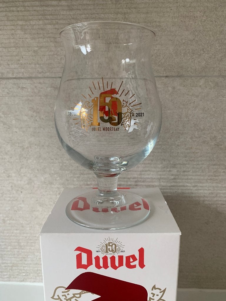 Duvel glas 150 jaar Duvel Moortgat 1871 - 2021, Verzamelen, Biermerken, Ophalen of Verzenden, Nieuw, Glas of Glazen, Duvel