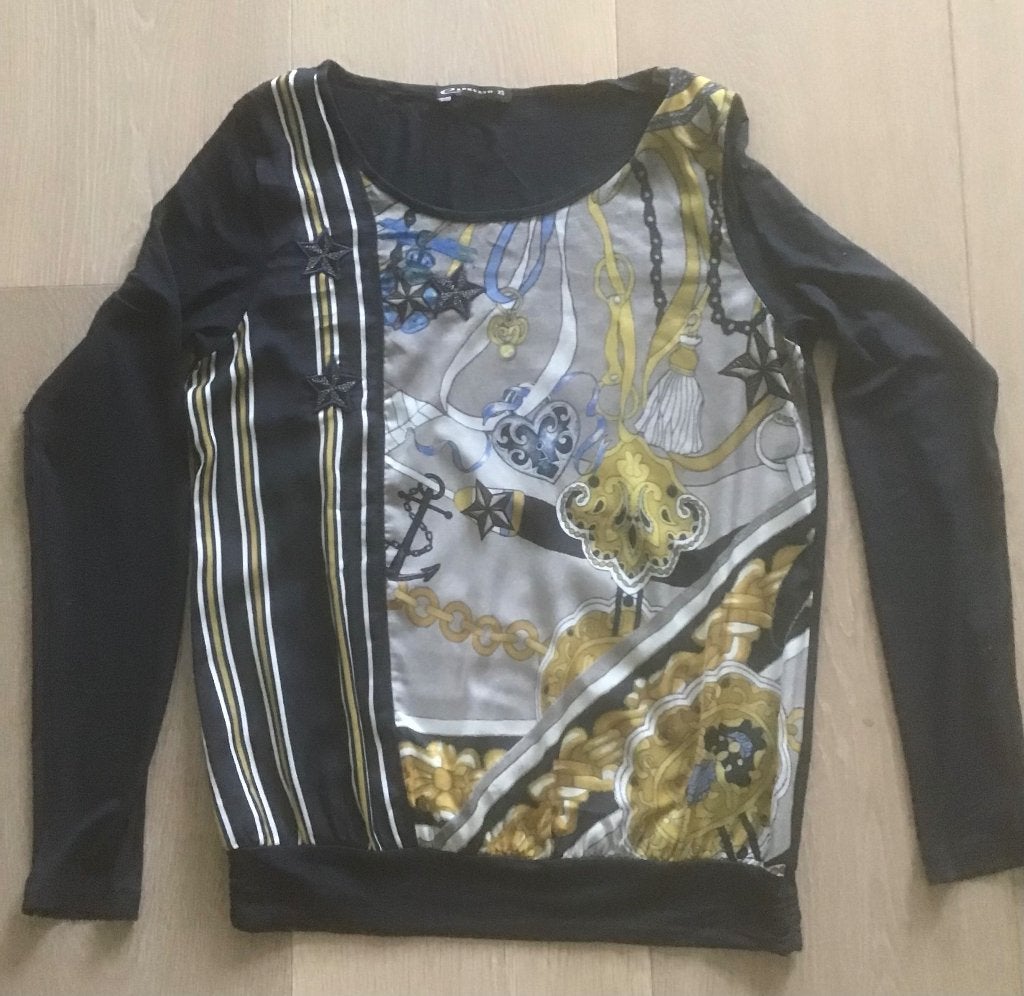 Expresso top met leuke print, M, Maat 38/40 (M), Ophalen of Verzenden, Lange mouw, Gedragen