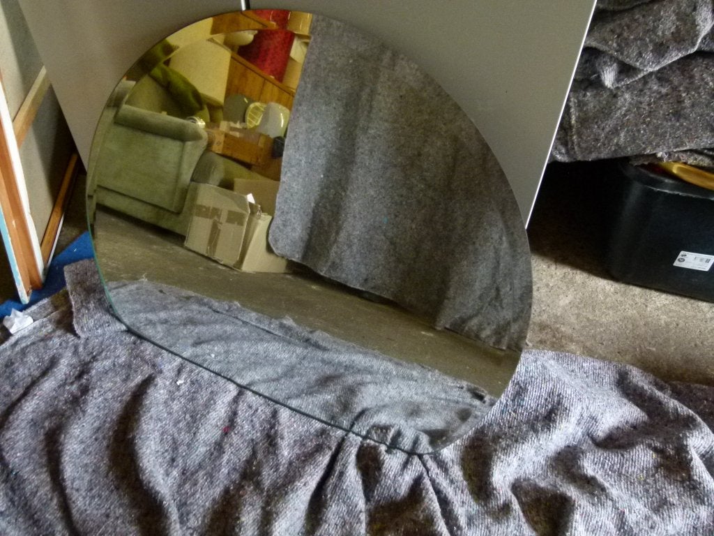 vintage afgeronde spiegel 1975 xl, Huis en Inrichting, Woonaccessoires | Spiegels, Ophalen, Zo goed als nieuw, Minder dan 100 cm