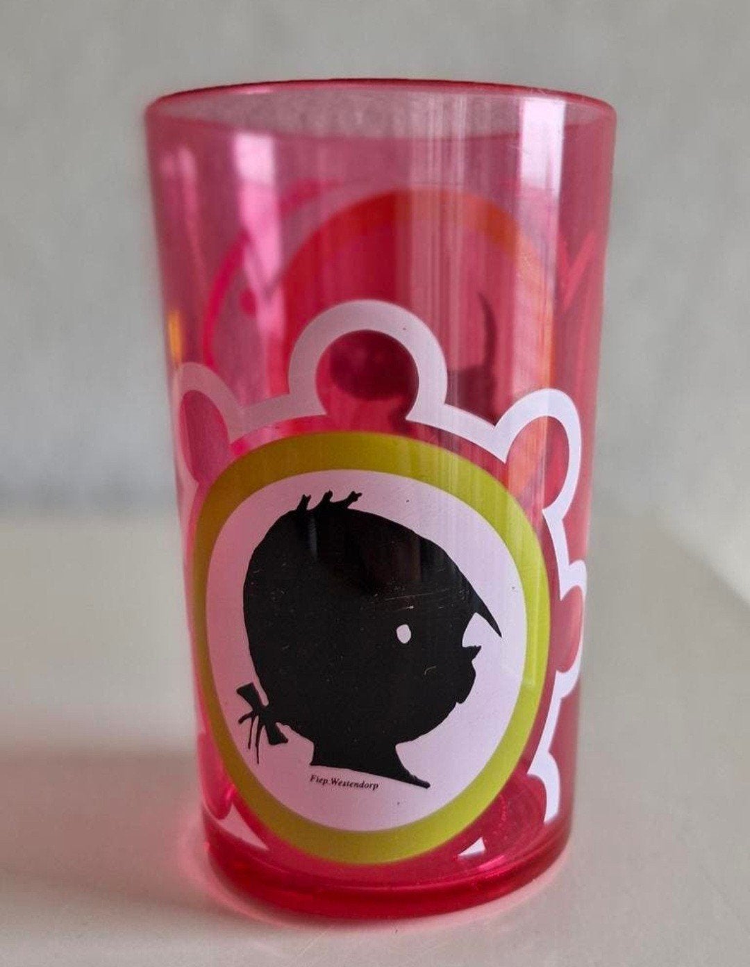 Plastic roze glas Jip en Janneke, Glas of Glazen, Ophalen of Verzenden, Overige stijlen, Glas