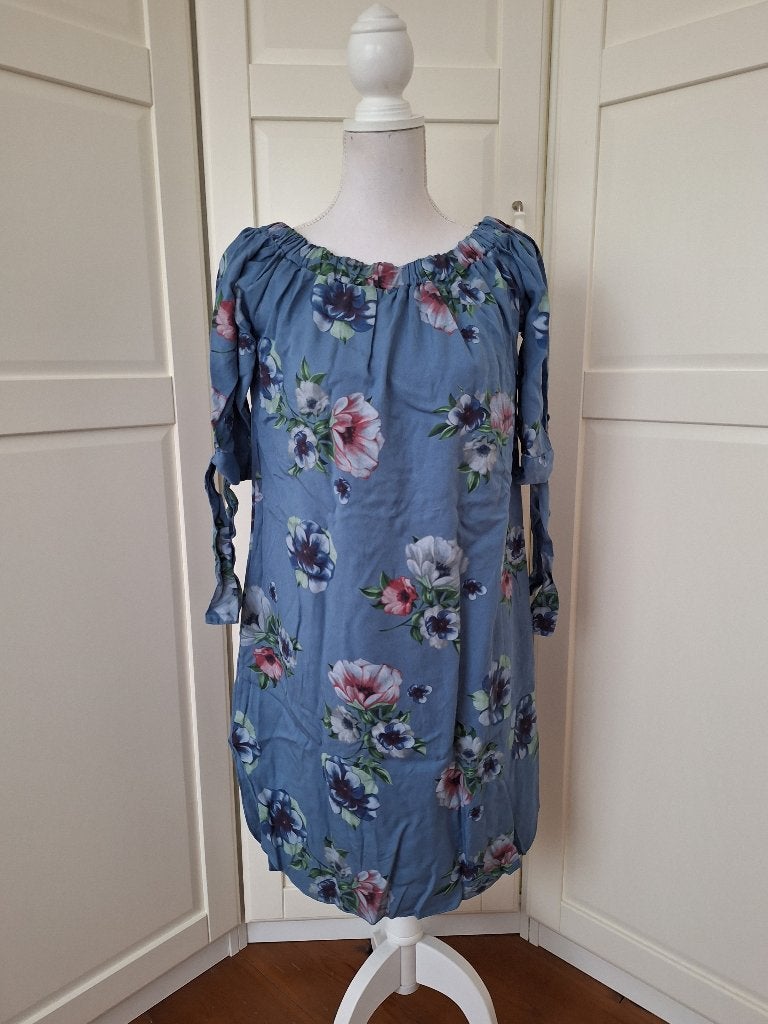 Geisha nieuwe blauwe (off shoulder) carmen floral jurk S 36, Geisha, Blauw, Nieuw, Ophalen of Verzenden