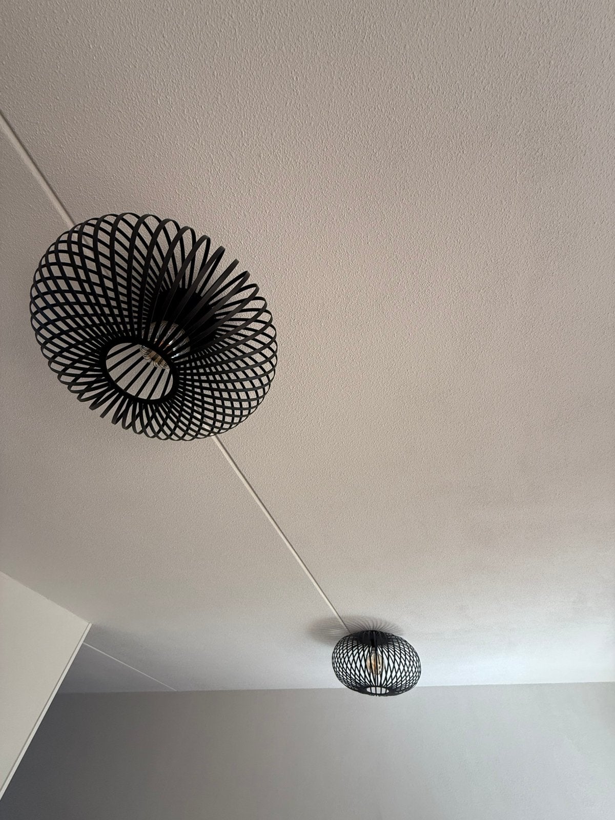 CHERICONI Curvato Plafondlamp Ø60 cm Zwart – 2 stuks, Ophalen, Zo goed als nieuw, Metaal