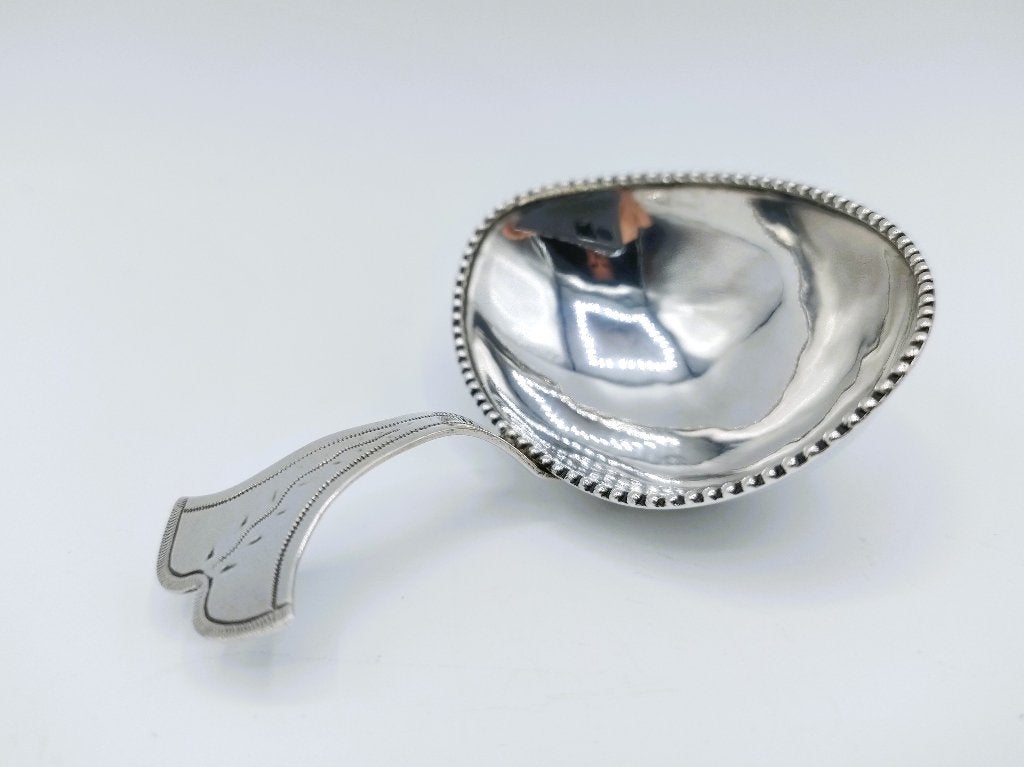 Zilveren theeschepje, J.A. de Haas, Amsterdam, 1798, Antiek en Kunst, Verzenden, Zilver