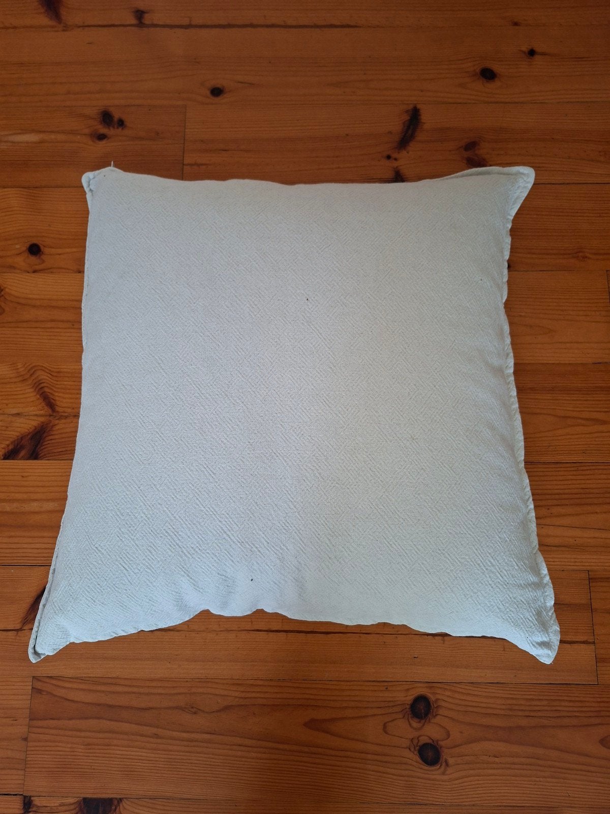 Luxe Ecru Kussen 60x60 cm met Rits en Binnenkussen, Ophalen, Vierkant, Nieuw, Sierkussen