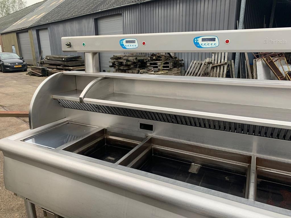 Complete horeca-inrichting inclusief Perfecta RVS-frituurwan, Ophalen of Verzenden, Gebruikt, Fornuis, Frituur en Grillen