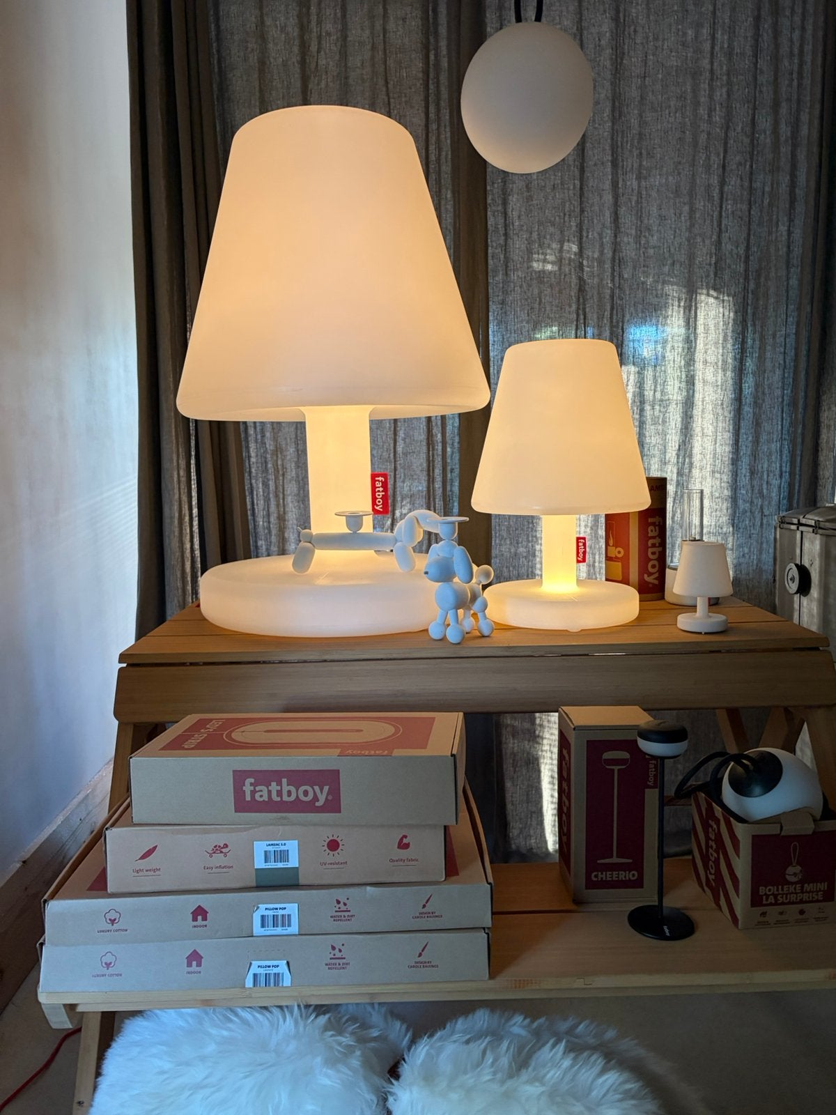 Nieuwe Fatboy Edison the Grand + Edison the Medium, Ophalen, Kunststof, Minder dan 50 watt, Staande lamp