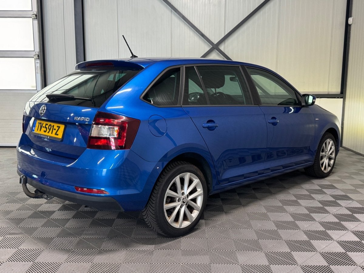Skoda Rapid Spaceback 1.0 TSI DSG | Greentech Clever | Airco, Auto's, Skoda, Gebruikt, Euro 6, Blauw, 610 kg