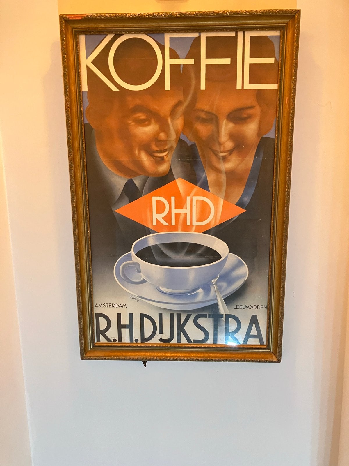 Vintage R.H. Dijkstra Koffie Reclame Poster, Ophalen of Verzenden