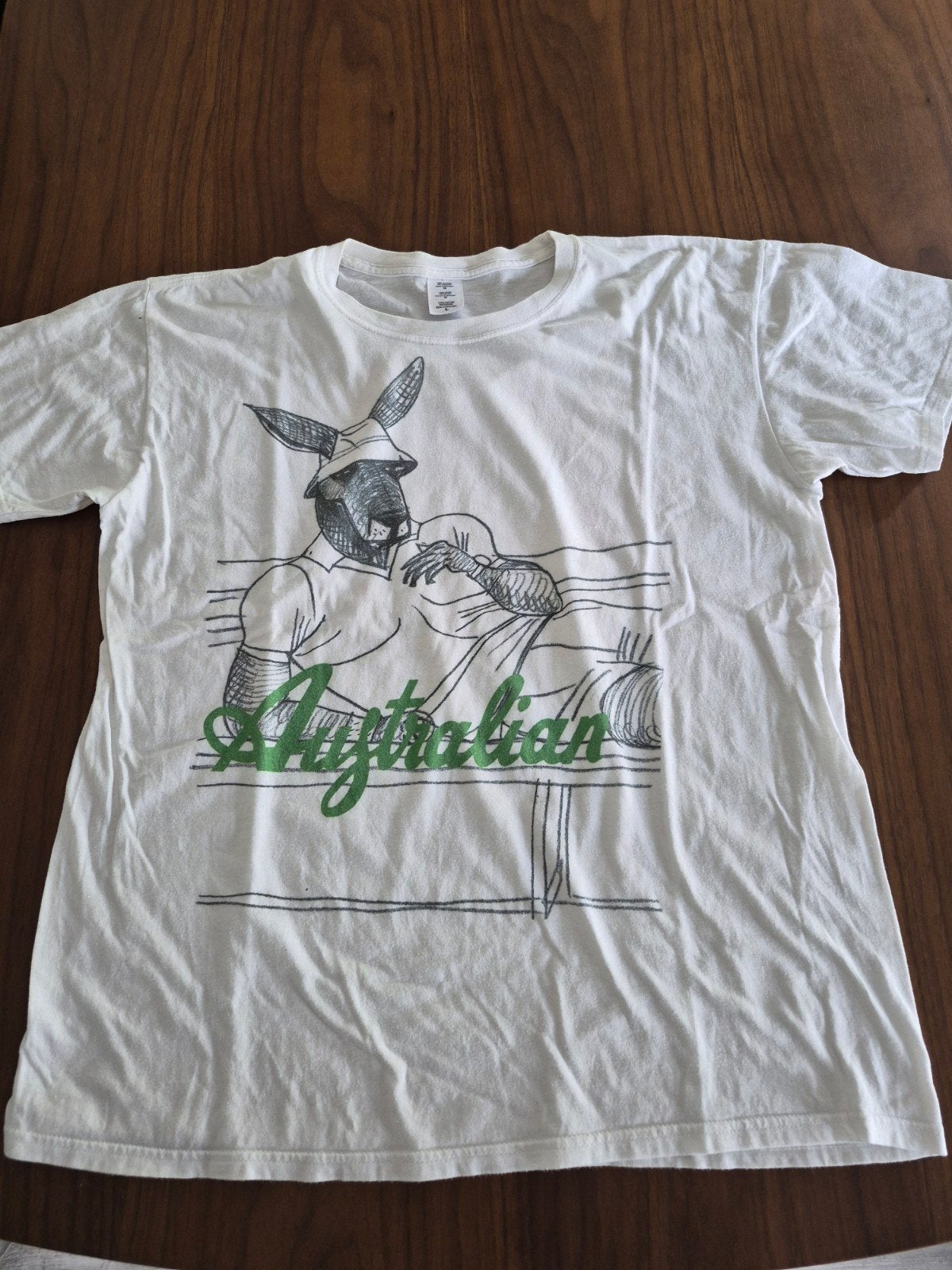 Wit Australian T-shirt  - Maat L, Maat 52/54 (L), Wit, Ophalen of Verzenden, Gedragen
