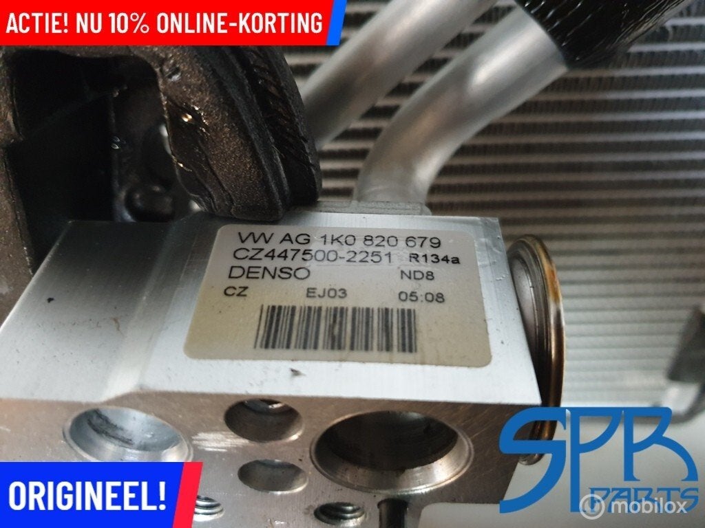 A3 8P GOLF 5 6 LEON Aircokoeler 1K0820679 BINNEN RADIATEUR, Gebruikt, Volkswagen, Ophalen of Verzenden, Volkswagen