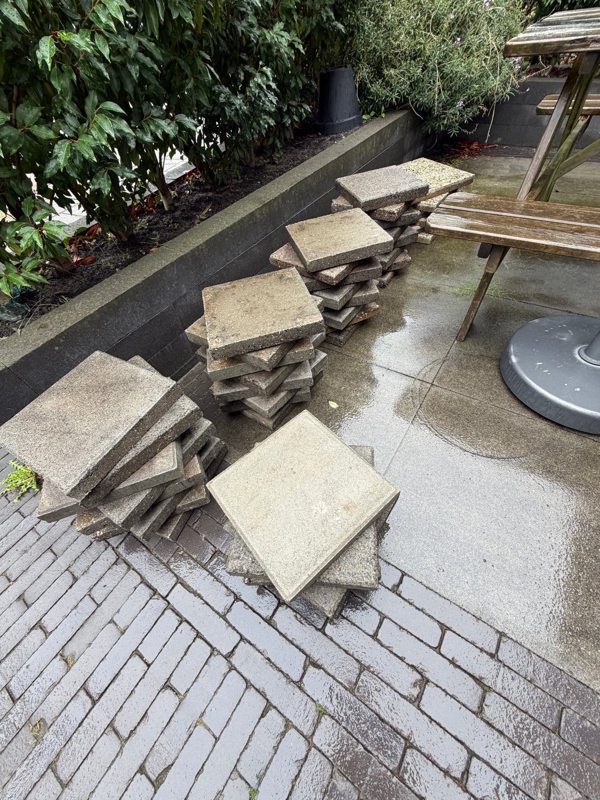 Betontegels en gladde grindtegels, Ophalen, Overige materialen, Gebruikt, Overige typen