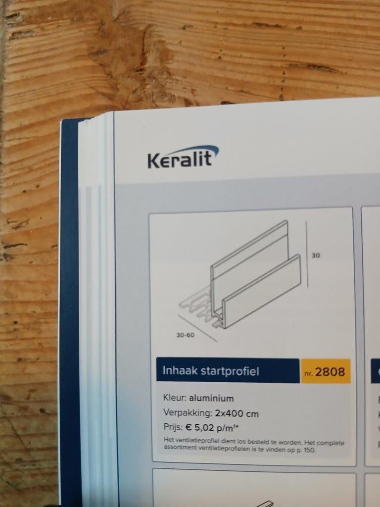 Keralite start & eindprofielen gevelbekleding, Ophalen of Verzenden