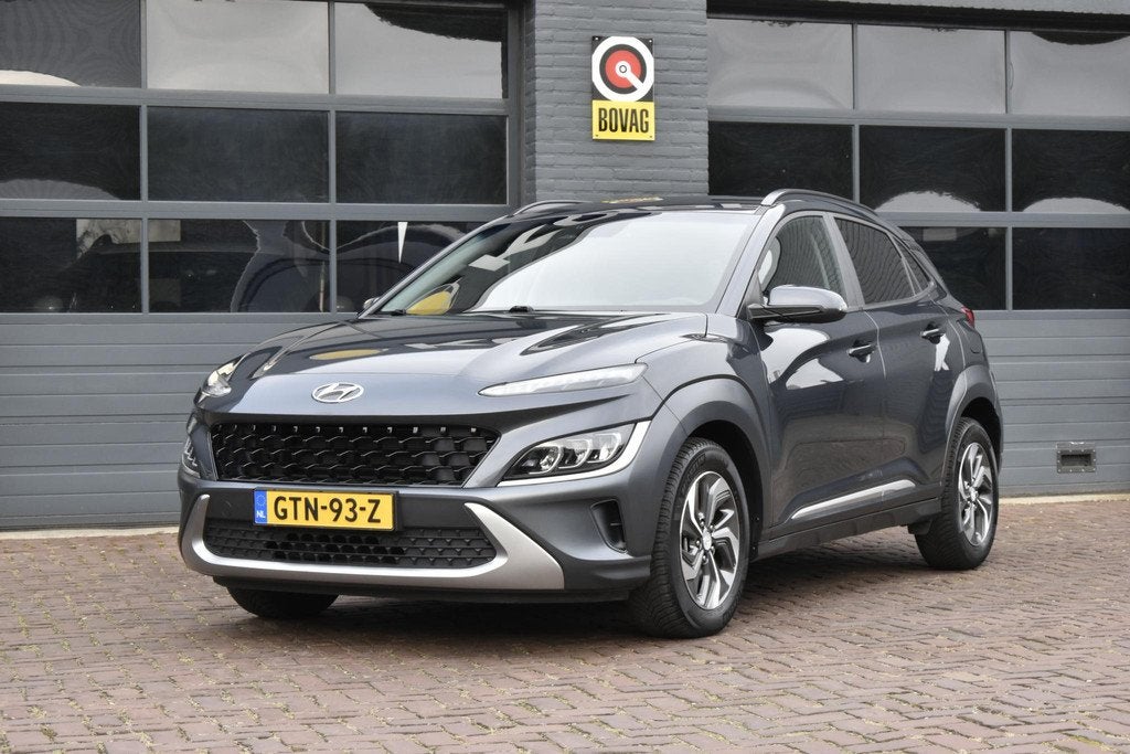 Hyundai Kona 1.6 GDI HEV Fashion Design, Auto's, Hyundai, 12 maanden, Gebruikt, Euro 6, Leder en Stof