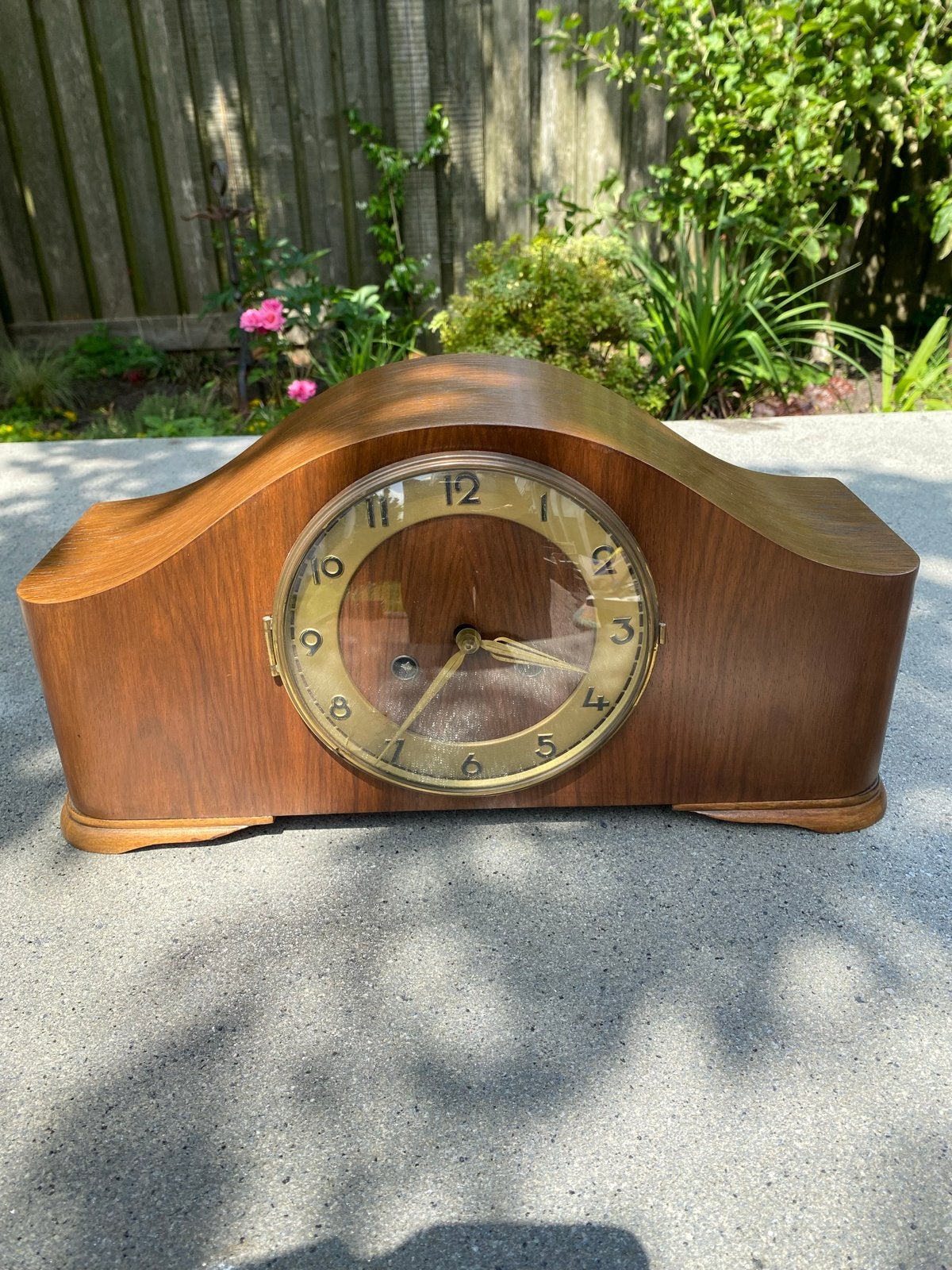 Antieke Houten Pendule met Mooie Slag - Origineel Kieninger, Ophalen