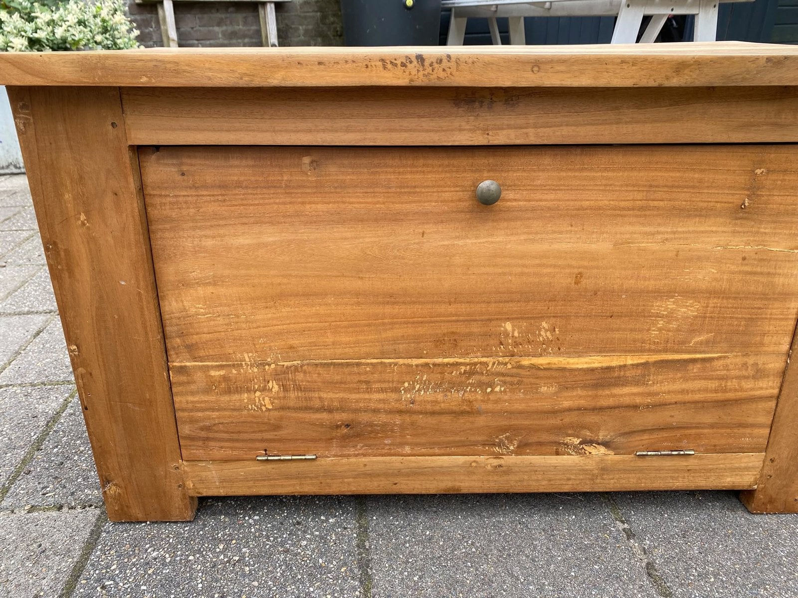Teakhouten opbergkist / salontafel, 50 – 75, Minder dan 50 cm, Gebruikt, 50 tot 100 cm