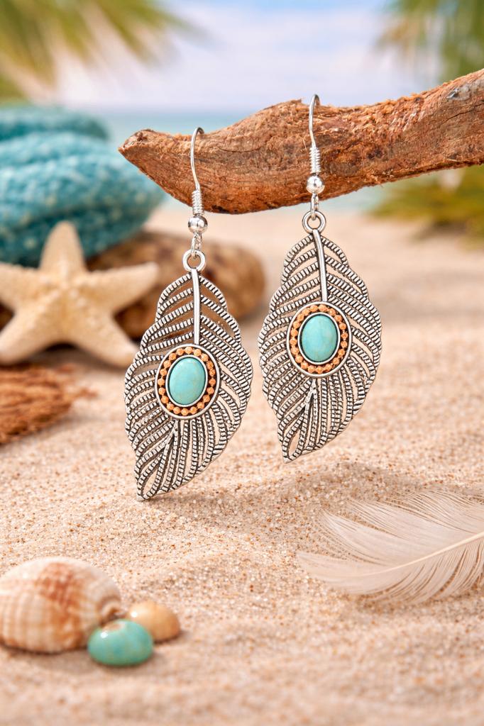Bohemian / Ibiza style turquoise oorbellen –  Nieuw!, Overige materialen, Hangers, Nieuw, Ophalen of Verzenden