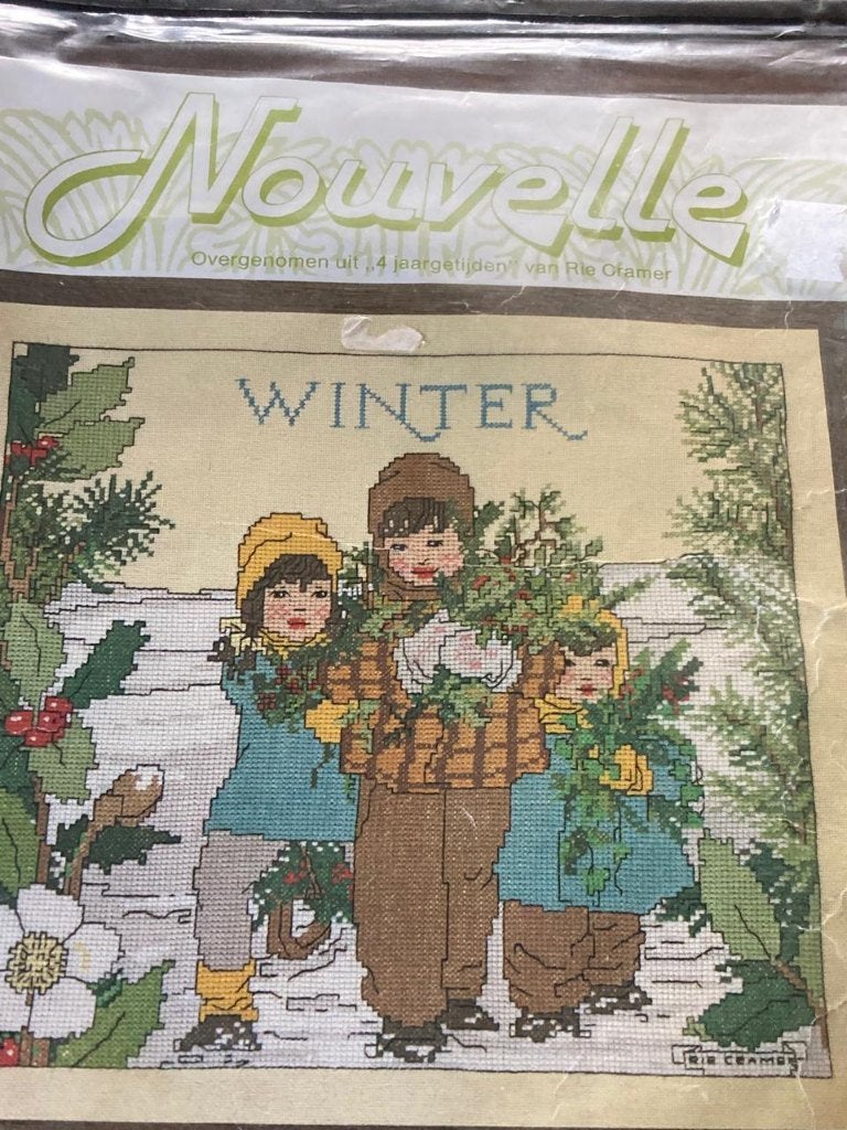Vintage borduurpakket Nouvelle "Winter"Rie Cramer, Hobby en Vrije tijd, Ophalen of Verzenden, Nieuw, Borduurpakket