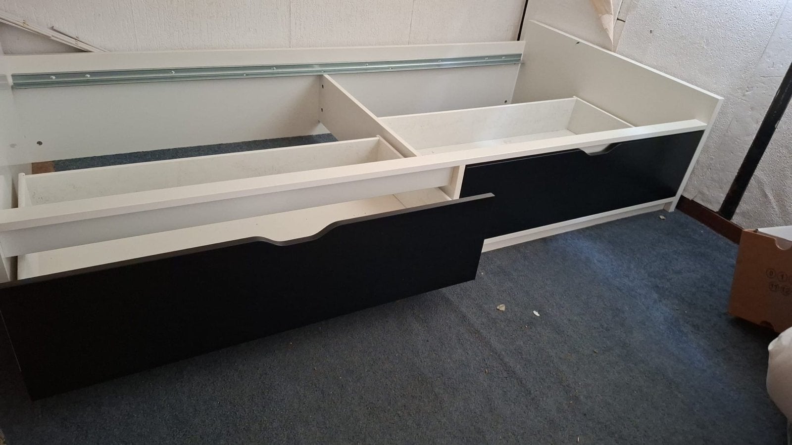 Bedframe met lades (excl. matras en lattenbodem), Ophalen, Gebruikt, 90 cm, Eenpersoons