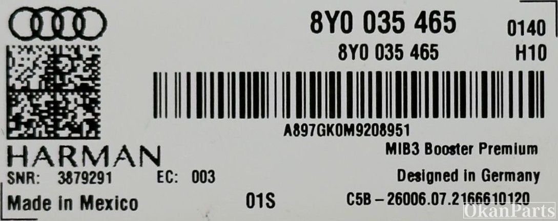 Audi A3 8Y SoundSysteem Versterker 8Y0035465, Gebruikt, AUDI AG, Auto-Union-Strasse 1
85045  Ingolstadt, DE, Kundenbetreuung@audi.de