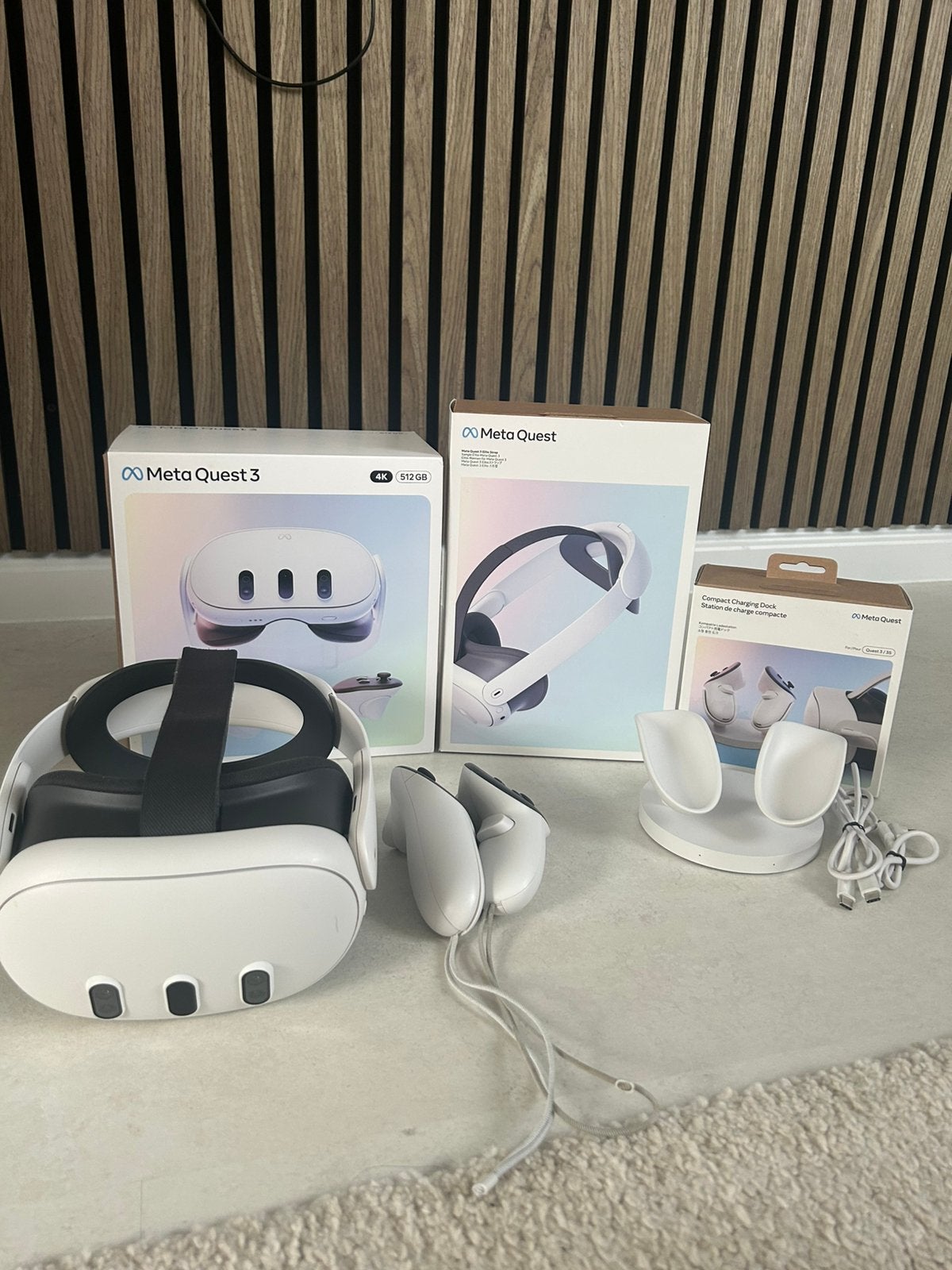 Meta Quest 3 512GB + Elite Strap + Charging Dock, Spelcomputers en Games, Virtual Reality, Ophalen, Zo goed als nieuw, Overige platformen