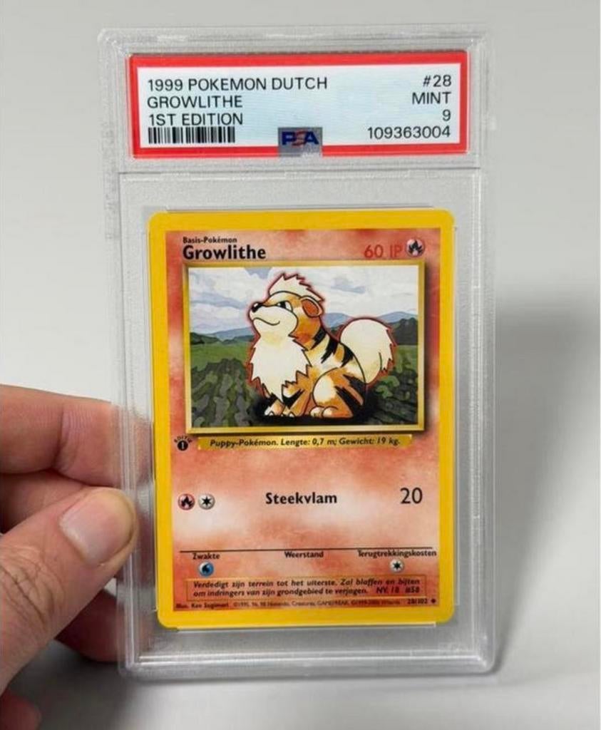 1999 POKEMON DUTCH 28 GROWLITHE First 1ST EDITION psa-9 WOTC   Verzamelkaartspellen | Pokmon  Marktplaats