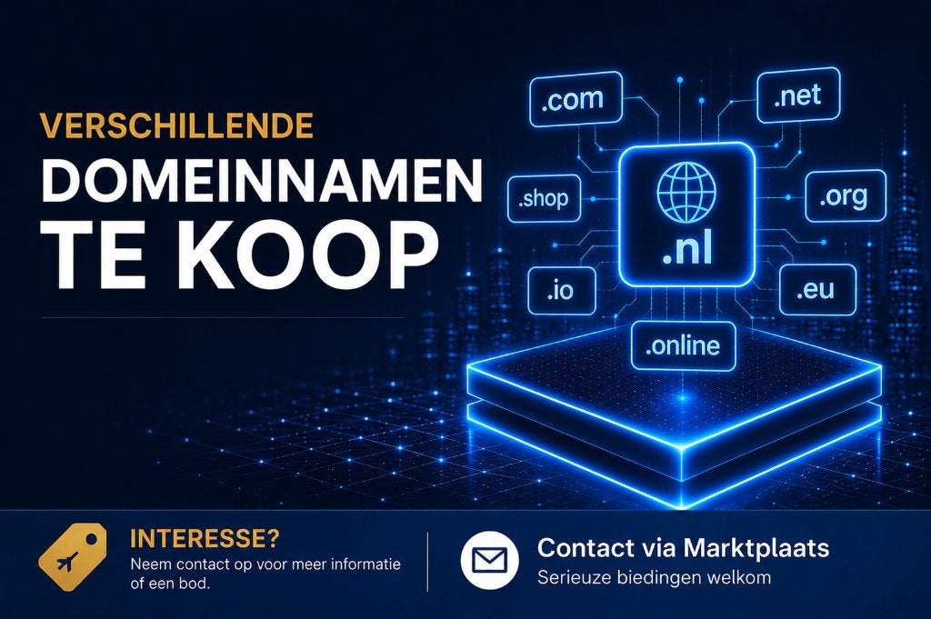 Te koop: verschillende domeinnamen, Domeinregistratie