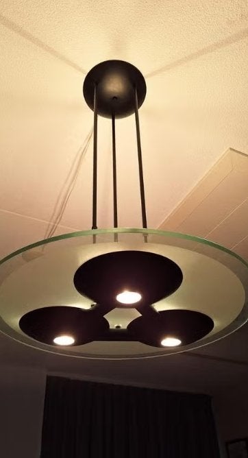 Dijkstra Hanglamp * Glas, Metaal * Defecte Dimmer, Ophalen, Gebruikt, 50 tot 75 cm, Glas