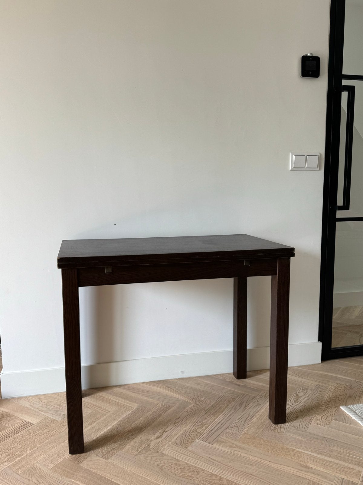 BJURSTA uitschuifbare eettafel/bureau/sidetable- Donkerbruin, Ophalen, Gebruikt, 100 tot 150 cm, 50 tot 100 cm