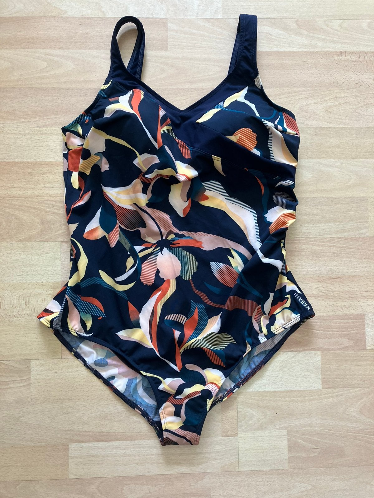 Nabaiji zwempak blauw met print mt 48 zgan, Ophalen of Verzenden, Zo goed als nieuw, Blauw, Lingerie of Zwemkleding