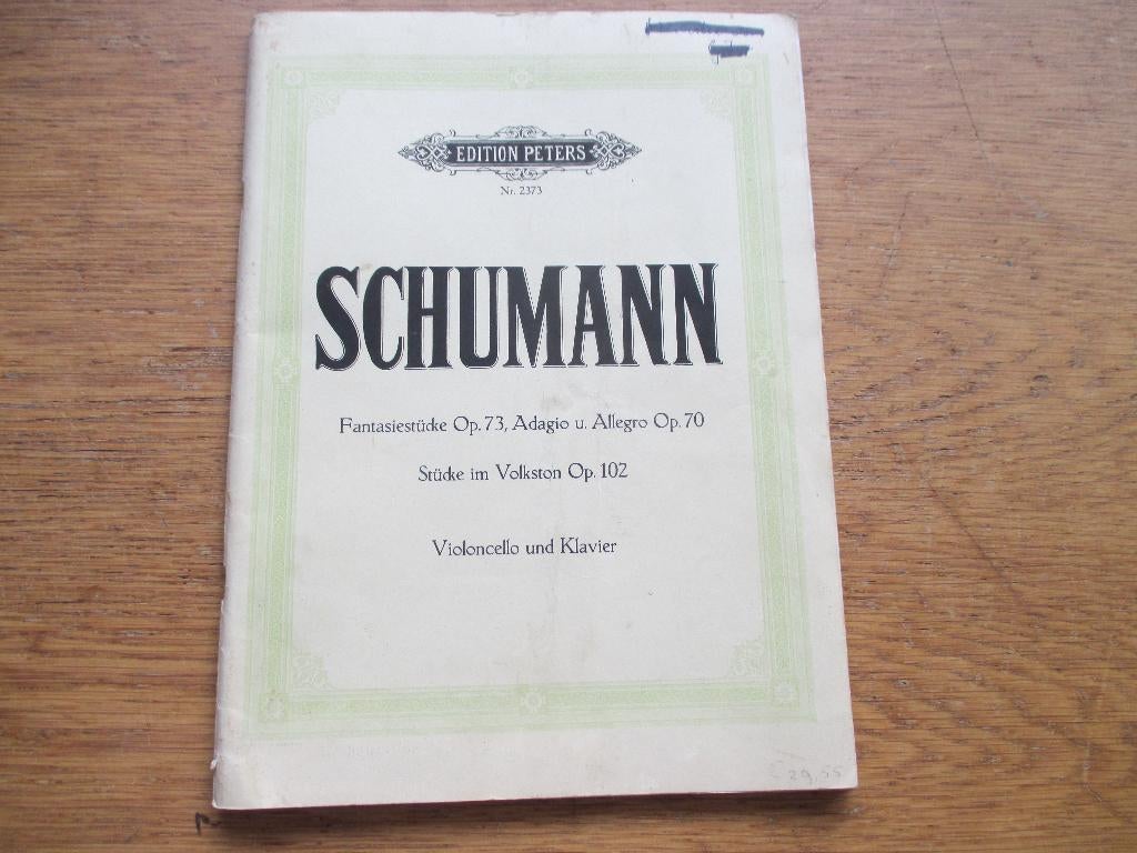 SCHUMANN - FANTASIESTÜCKE OP.73,ADAGIO +ALLEGRO OP 70,, Cello, Gebruikt, Klassiek, Ophalen of Verzenden