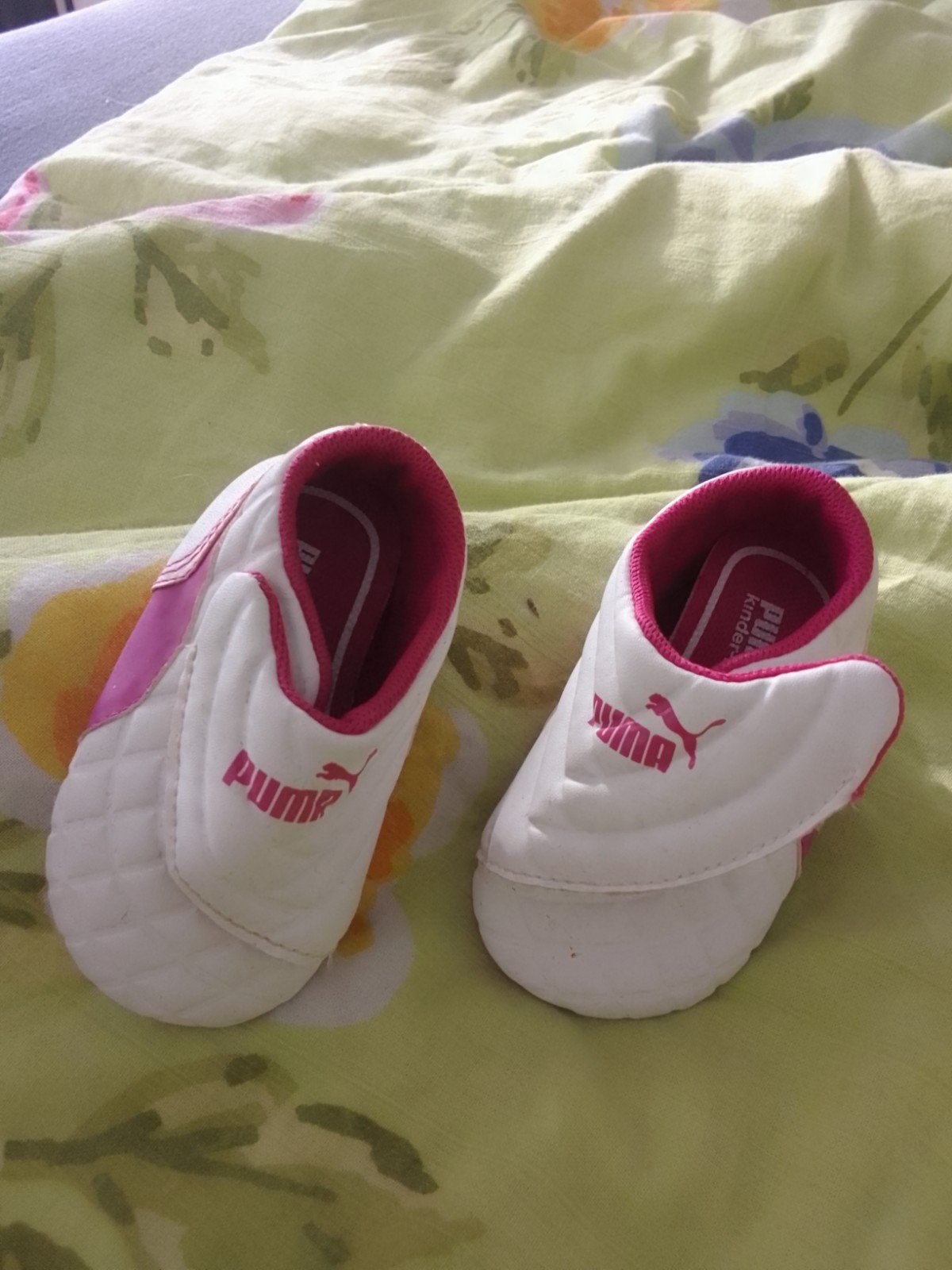 Puma babyschoentjes roze/wit maat 18, Meisje, Puma, Ophalen of Verzenden, Gebruikt