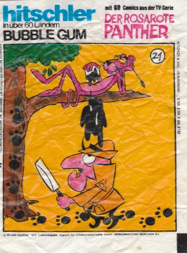 Kauwgomplaatje, Pink Panter, nr 21  (616), Ophalen of Verzenden, Gebruikt