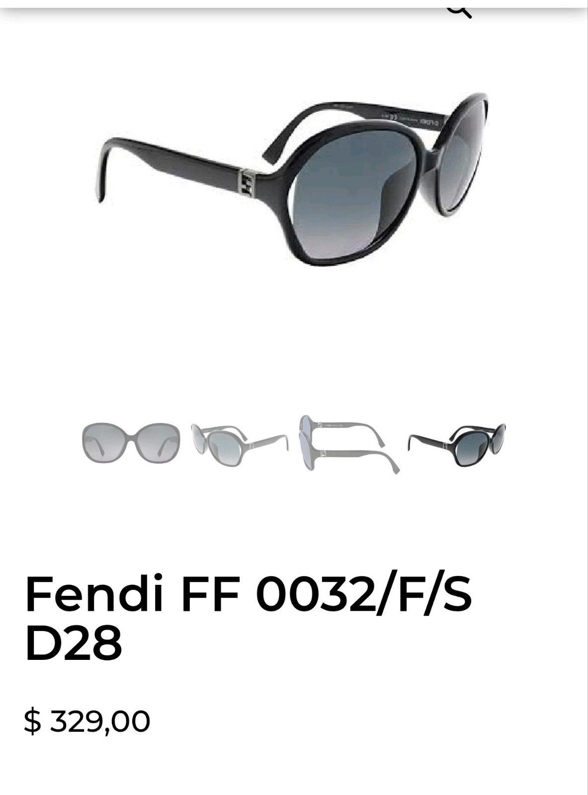 Fendi FF 0032/F/S D28 Zonnebril - Zo goed als nieuw, Ophalen of Verzenden, Zo goed als nieuw, Zwart, Overige merken