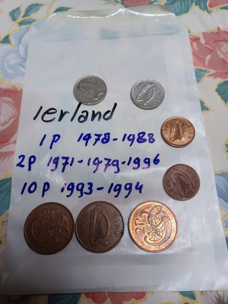 Oude Ierse munten, Ophalen of Verzenden, Overige landen, 2 euro, Setje