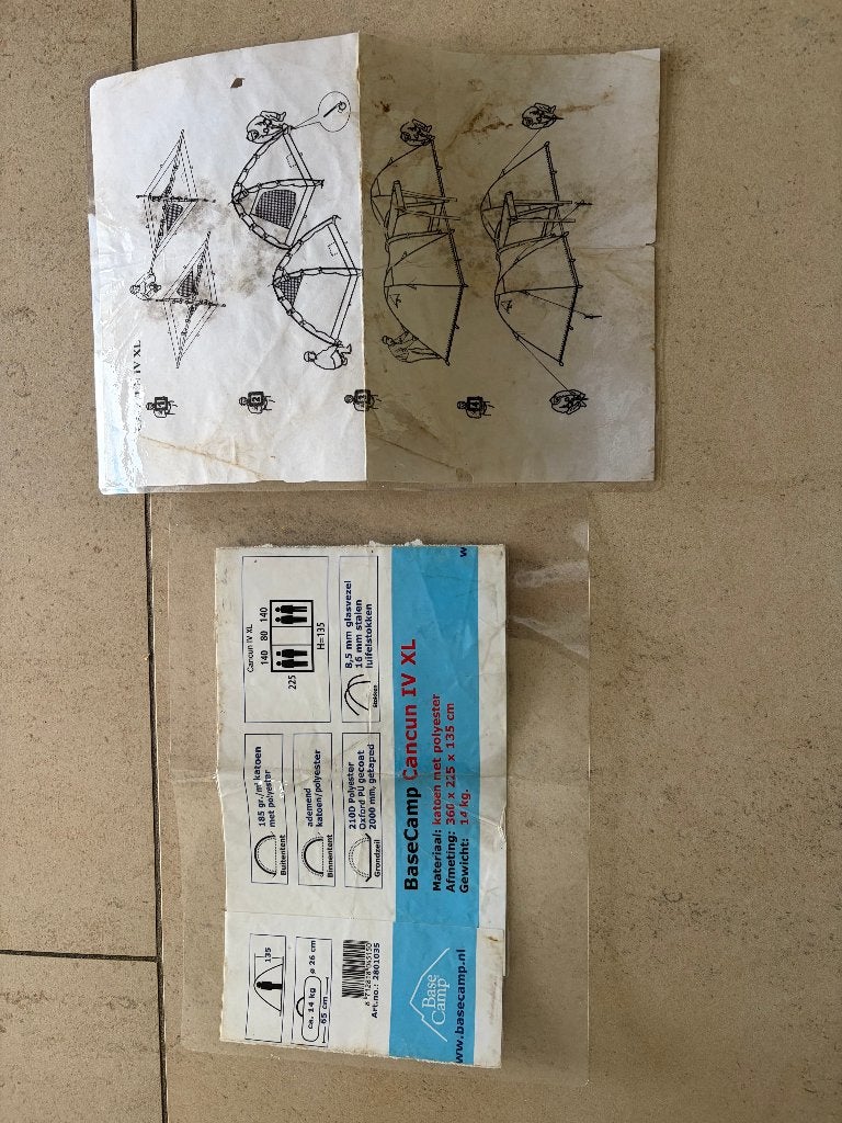 Prima katoenen/polyester 4-persoonstent, Caravans en Kamperen, Tenten, tot en met 4, Gebruikt, Ophalen