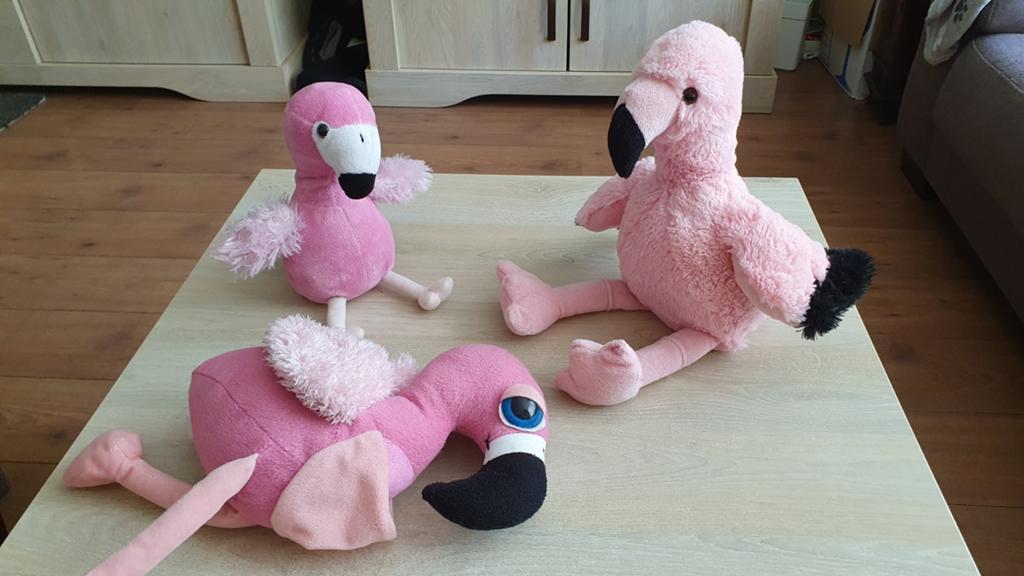 Flamingo knuffels., Ophalen of Verzenden, Zo goed als nieuw, Overige typen