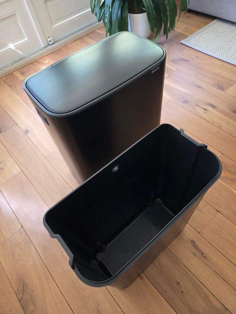 Brabantia Prullenbak 1 ×60L Zwart, 40 liter of meer, Ophalen of Verzenden, Zo goed als nieuw, Metaal
