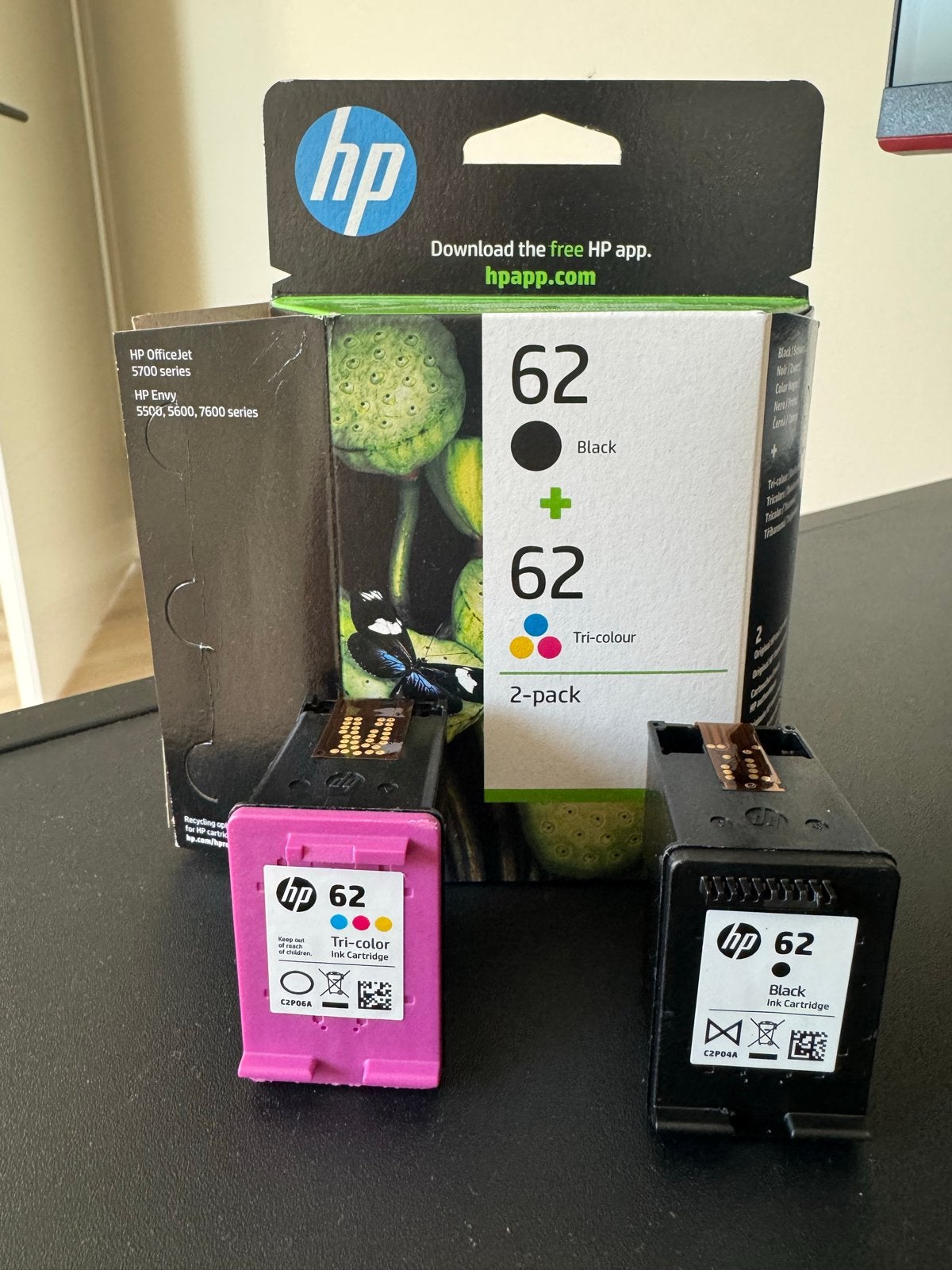 Nieuwe HP 62 Ink cartridges: Zwart en Driekleurig (2-pack), Ophalen of Verzenden, Nieuw, Cartridge