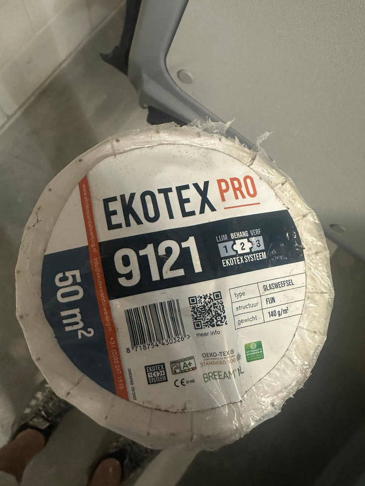 Ekotex Pro Glasvezelbehang 50m² - Fijn Structuur, Huis en Inrichting, Ophalen, Overige merken, Wit, Structuur