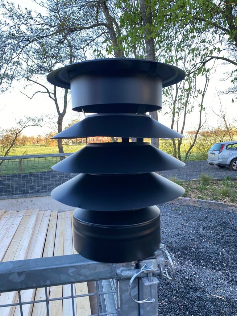 Nieuwe regenkap voor dubbelwandige schoorsteen, zwart, Minder dan 30 cm, Overige typen, Nieuw, Minder dan 60 cm