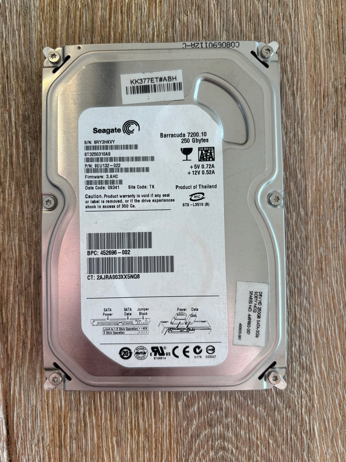 Seagate Barracuda 7200.10 250GB SATA Harde Schijf, Computers en Software, Intern, Gebruikt, Server, Ophalen of Verzenden