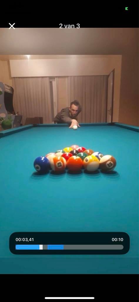 buffalo pro-ii pooltafel bruin 9ft drop pocket simonis laken, Ophalen of Verzenden, Zo goed als nieuw, Pooltafel