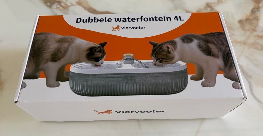 Dubbele waterfontein voor katten, Ophalen of Verzenden, Nieuw