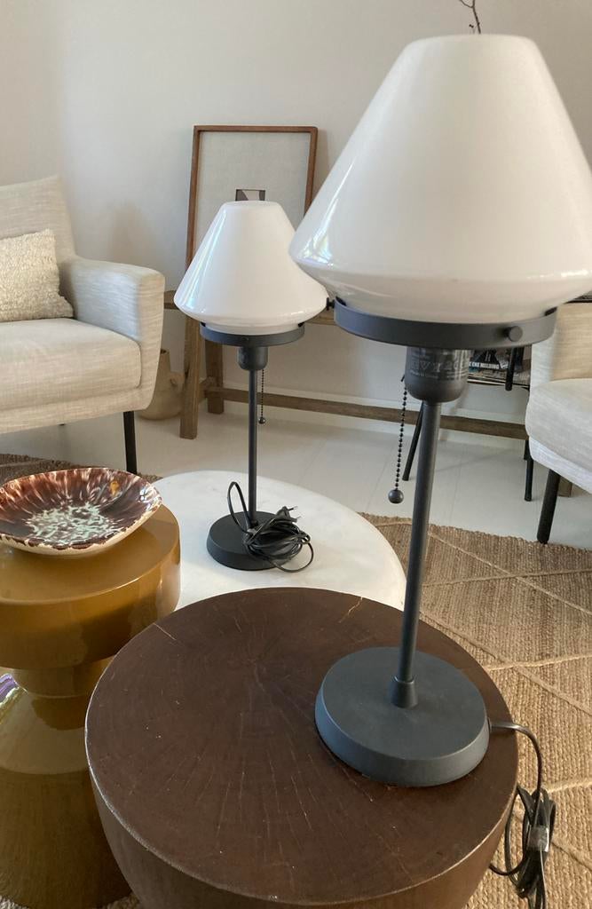 Mid- century  IKEA Alvangen Tafellampen, Huis en Inrichting, Lampen | Tafellampen, Ophalen, Gebruikt, Glas, Minder dan 50 cm