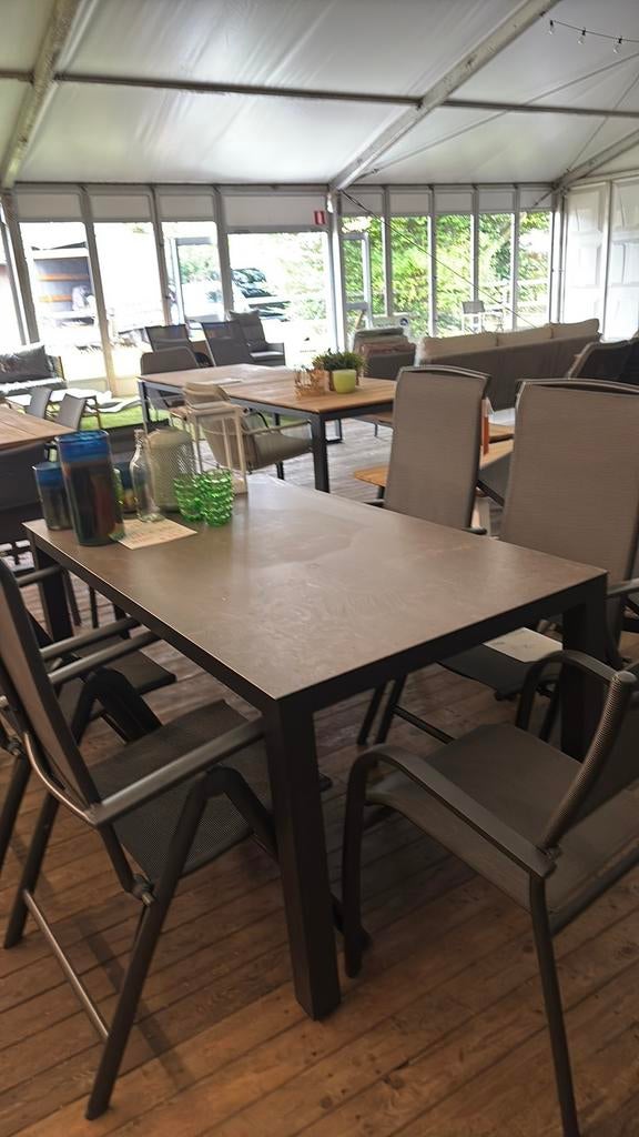 Suns vigo tuintafels antraciet en wit, Ophalen, Nieuw, Rechthoekig, Aluminium