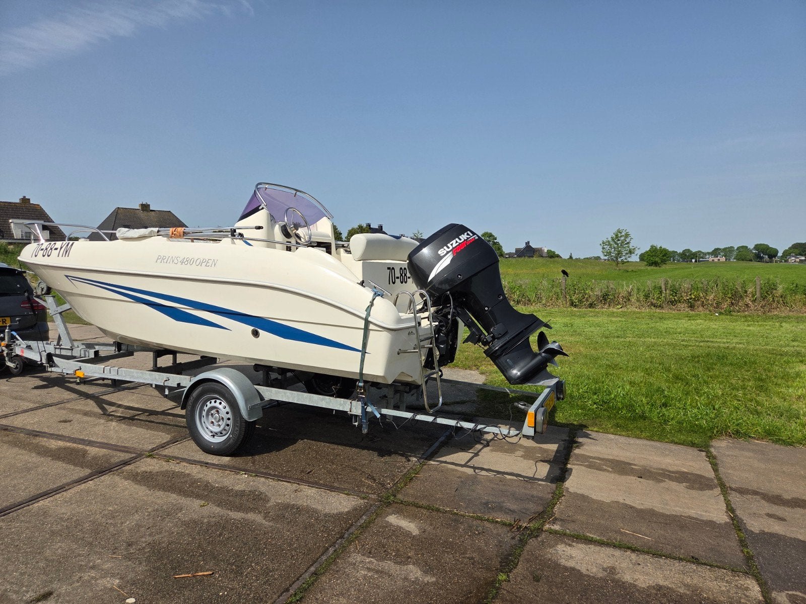 Prins 480 Consoleboot | krachtige 60PK Suzuki en Kalftrailer, Watersport en Boten, Ophalen, Gebruikt, Minder dan 70 pk, Buitenboordmotor