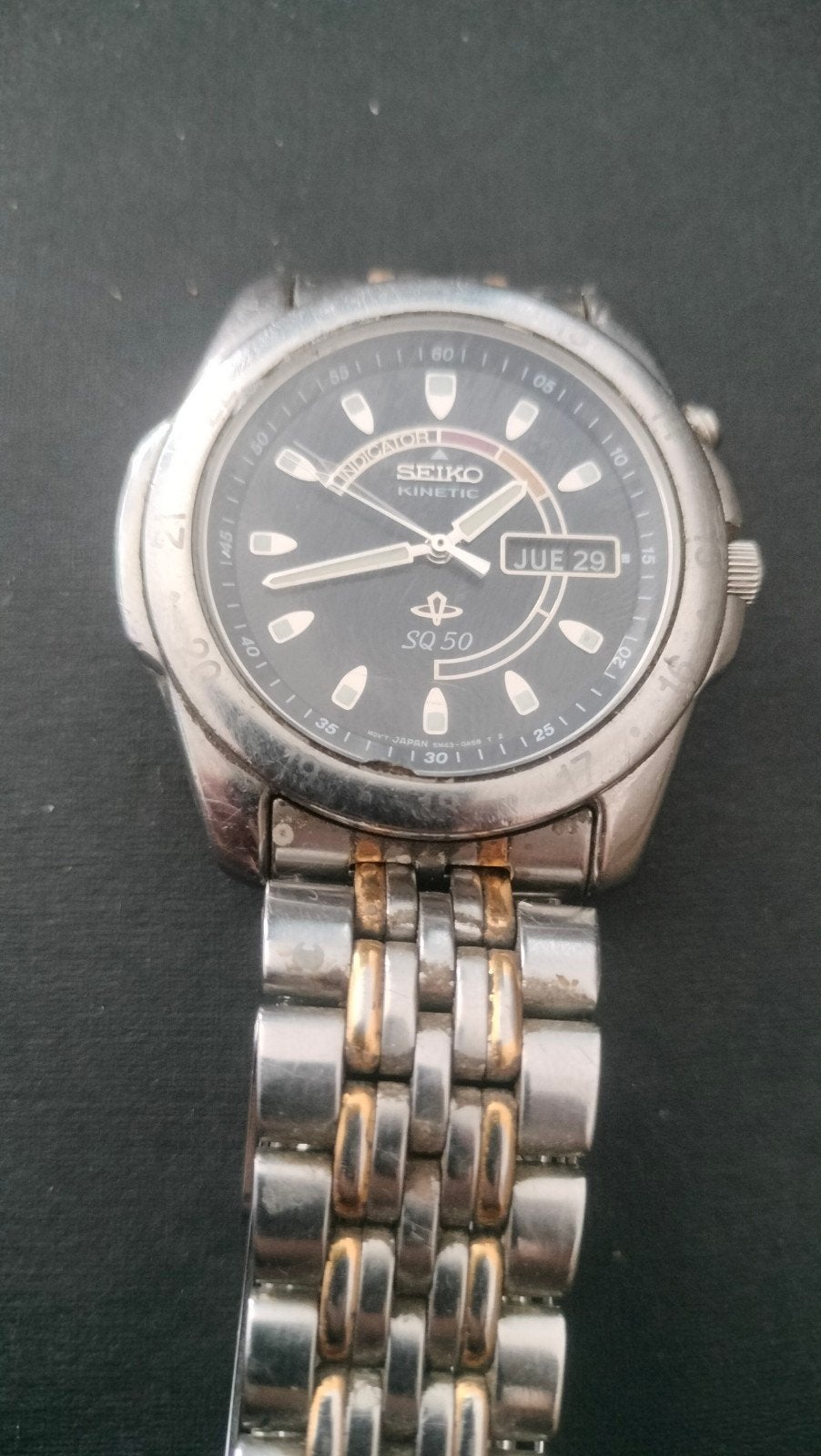 Seiko Kinectic SQ50, Zakhorloge, Gebruikt, Staal, Ophalen of Verzenden